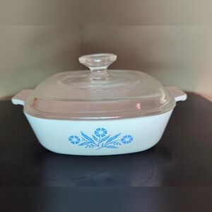 Corningware Cornflower Casserole P-1-B 1 Qt Square with Lid